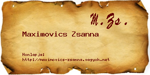 Maximovics Zsanna névjegykártya